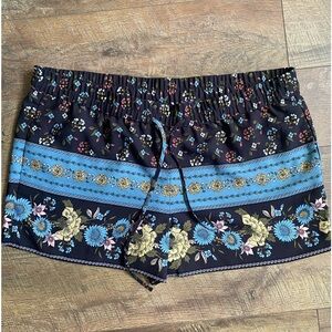 Loft blue flowered light weight drawstring casual shorts. Gently used XL